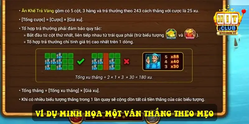 Ví dụ minh họa một ván thắng theo mẹo